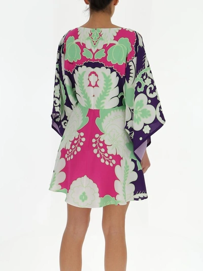 Shop Valentino Printed Cady Kaftan Dress In Multi