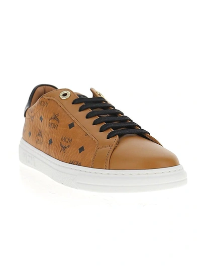 Shop Mcm Terrain Visetos Sneakers In Brown