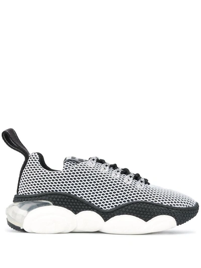 Shop Moschino Bubble Teddy Sneakers In Grey