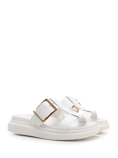 Shop Alexander Mcqueen Hybrid Buckled Sandals In White
