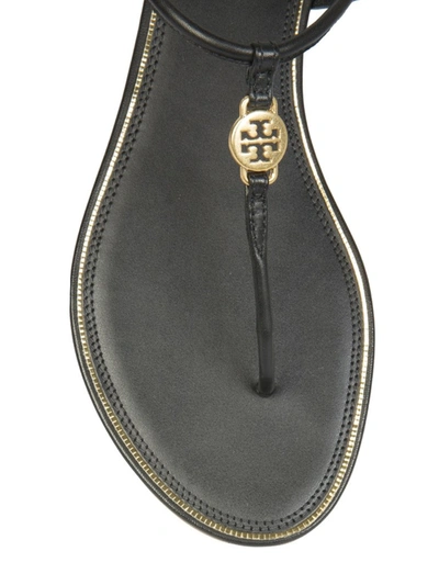 Shop Tory Burch Emmy Logo Plaque Sandals In Black