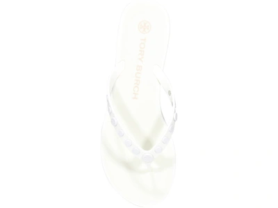 Shop Tory Burch Studded Jelly Thongs In White