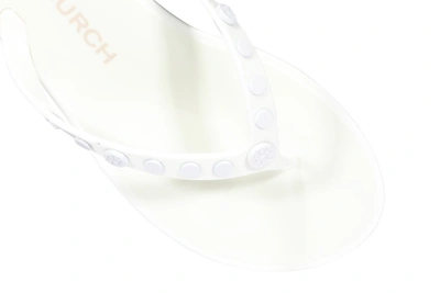 Shop Tory Burch Studded Jelly Thongs In White