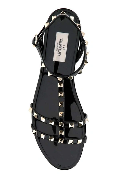 Shop Valentino Garavani Rockstud Strapped Sandals In Black