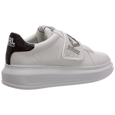 Shop Karl Lagerfeld Logo Embellished Low In White