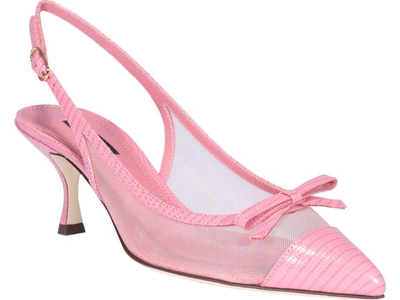 Shop Dolce & Gabbana Bow Detail Slingback Pumps In Pink