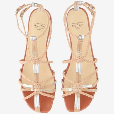 Shop Francesco Russo Braided Caged Sandals In Beige
