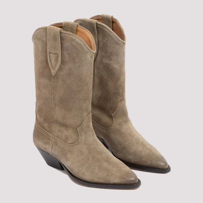 Shop Isabel Marant Duerto Block Heel Boots In Beige