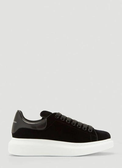 Alexander Mcqueen Black Velvet Oversized Sneakers | ModeSens