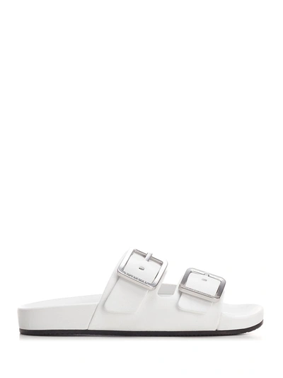 Shop Balenciaga Mallorca Strap Sandals In White