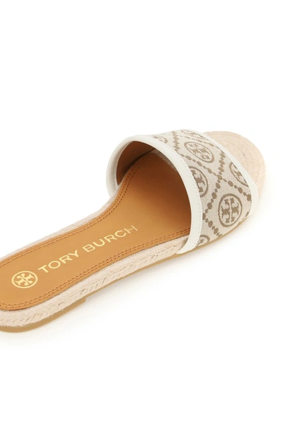 Shop Tory Burch T Monogram Espadrille Sandals In Beige