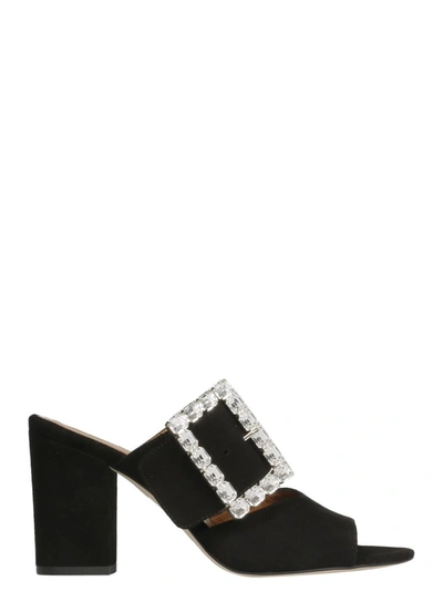 Shop Paris Texas Crystal Buckle Sandals In Black