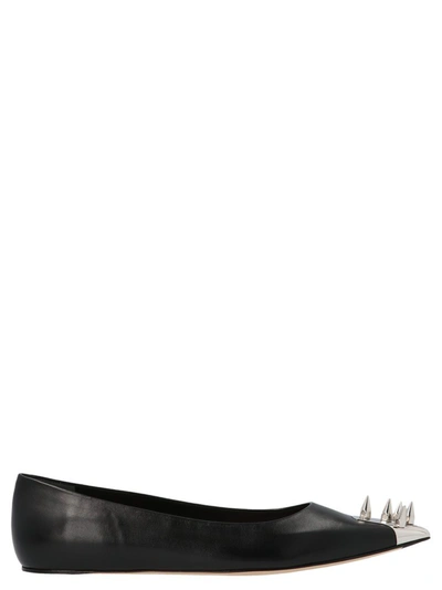 Shop Alexander Mcqueen Spike Stud Ballerina Flats In Black