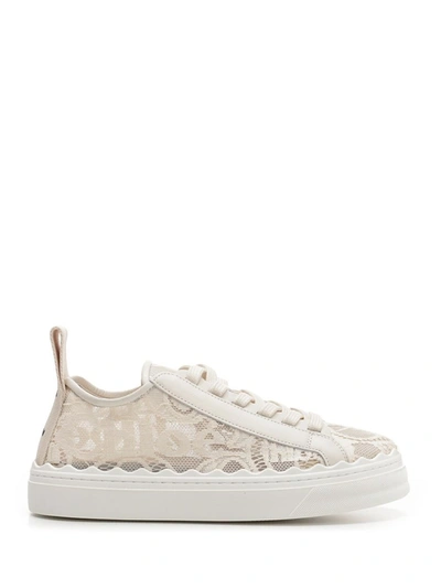 Shop Chloé Lace Logo Embroidered Low In Multi
