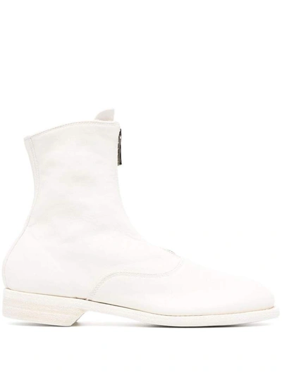 Shop Guidi 210 Front Zip Boots In White