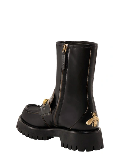Shop Gucci Horsebit Ankle Boots In Black