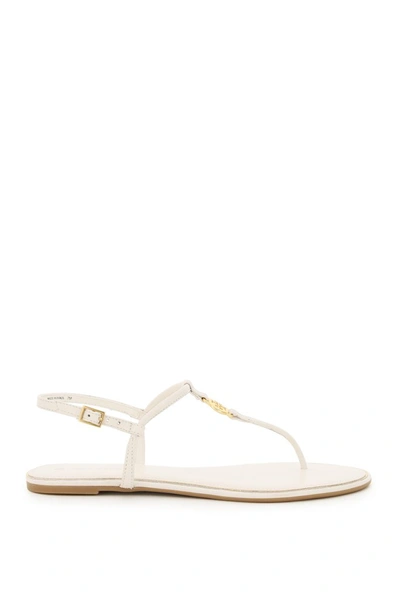 Shop Tory Burch Emmy Logo Plaque Sandals In White