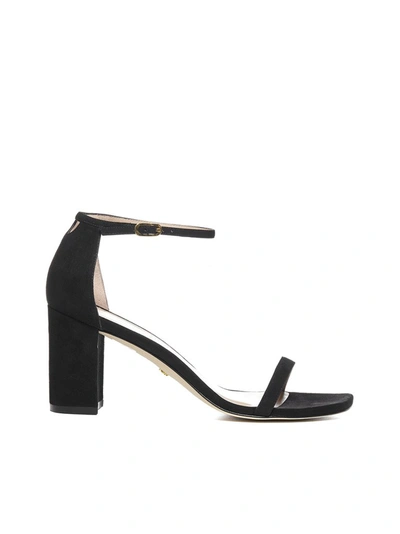 Shop Stuart Weitzman Amelina Block Heel Sandals In Black