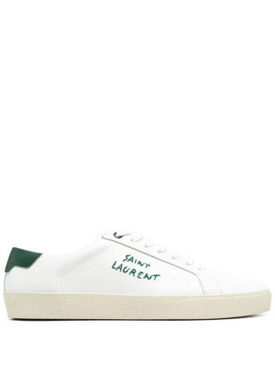 Shop Saint Laurent Court Classic Sl/06 Embroidered Sneakers In White