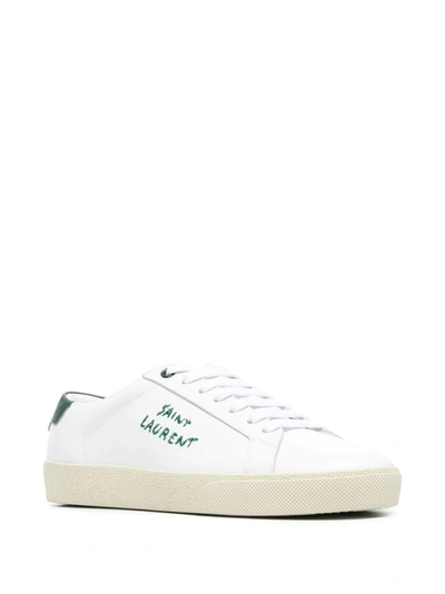 Shop Saint Laurent Court Classic Sl/06 Embroidered Sneakers In White