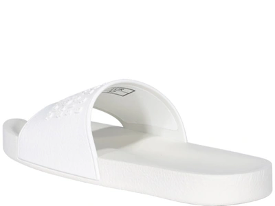 Shop Maison Margiela Tabi Logo Slides In White