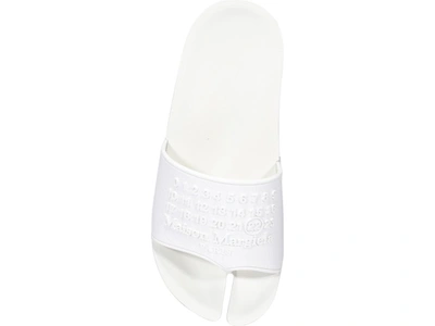 Shop Maison Margiela Tabi Logo Slides In White