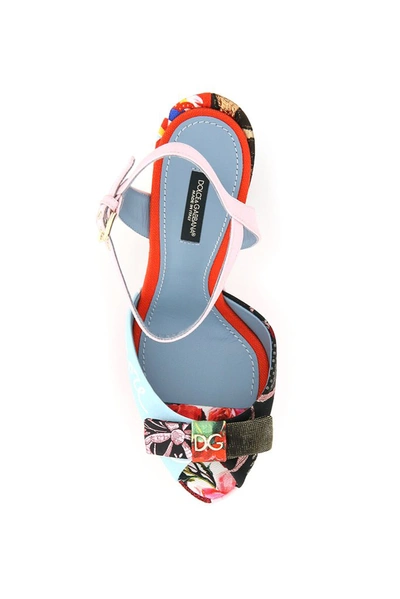 Shop Dolce & Gabbana Printed Platform Sandals In Multi