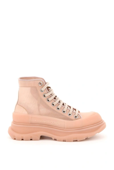 Shop Alexander Mcqueen Tread Sleek Boots In Pink