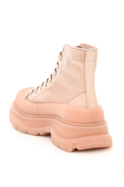 Shop Alexander Mcqueen Tread Sleek Boots In Pink