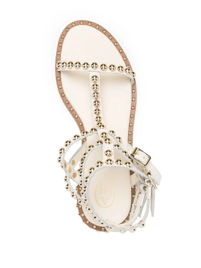 Shop Ash Play Studded Sandals In White