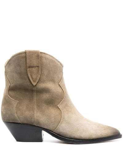 Shop Isabel Marant Dewina Ankle Boots In Beige