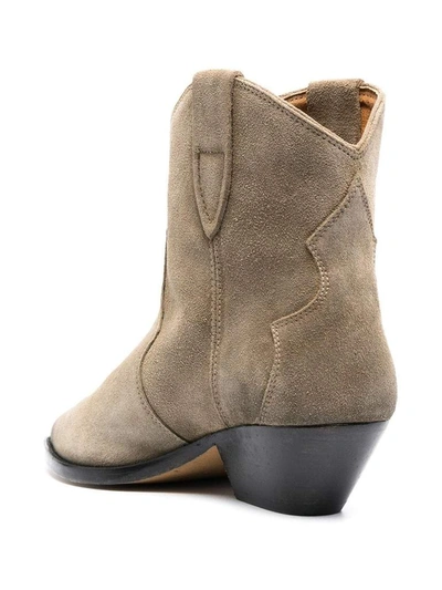 Shop Isabel Marant Dewina Ankle Boots In Beige