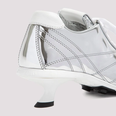 Shop Miu Miu Heeled Sneaker Pumps In Silver