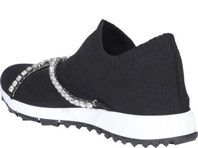Shop Jimmy Choo Verona Chain Embellished Sneakers In Black