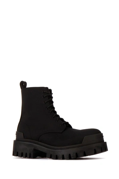 Shop Balenciaga Strike Combat Boots In Black