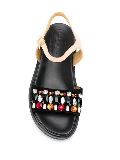 Shop Marni Crystal Embellished Sandals In Multi