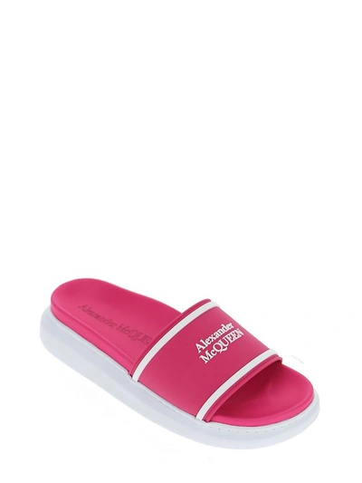 Shop Alexander Mcqueen Oversized Hybrid Slides In Pink