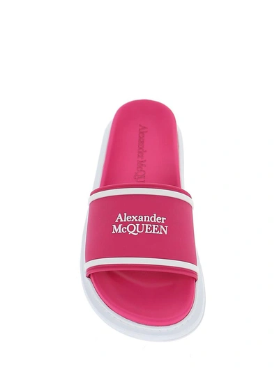 Shop Alexander Mcqueen Oversized Hybrid Slides In Pink