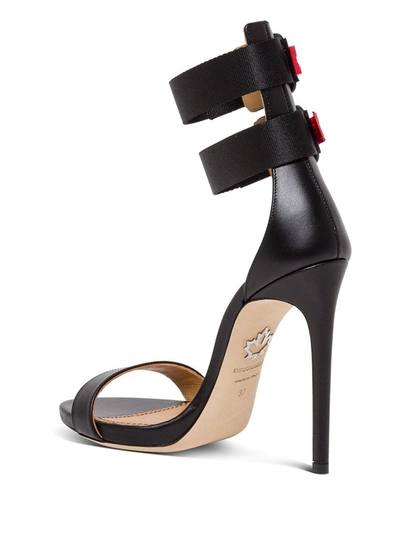 Shop Dsquared2 Ankle Strap Stiletto Sandals In Black