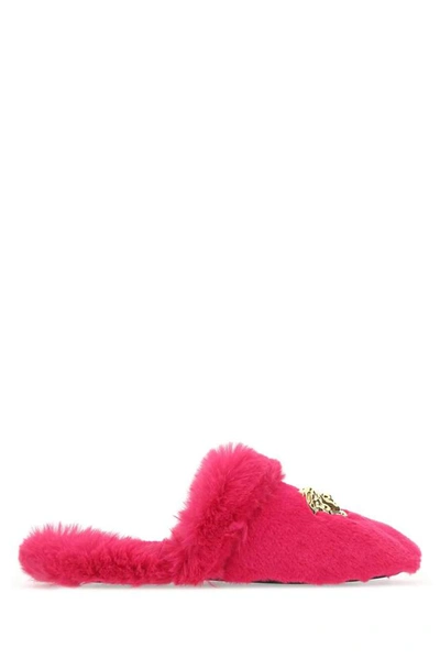 Shop Versace Medusa Palazzo Slippers In Pink
