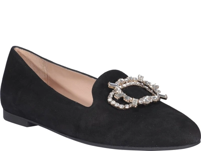 Shop Stuart Weitzman Hawne Crystal Embellised Loafers In Black