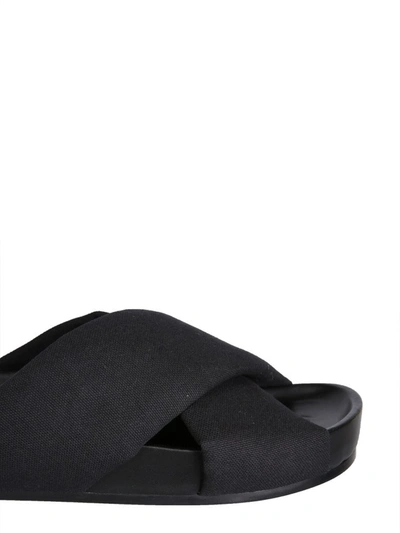 Shop Jil Sander S Crossover Slides In Black