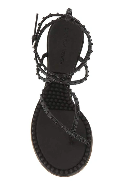 Shop Bottega Veneta Studded Strap Sandals In Brown