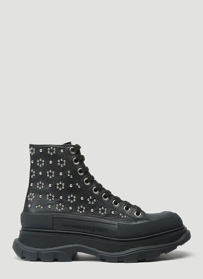 Shop Alexander Mcqueen Tread Slick Studded Boots In Black