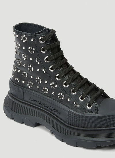 Shop Alexander Mcqueen Tread Slick Studded Boots In Black