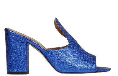 Shop Paris Texas Cracked Effect Mules In Blue