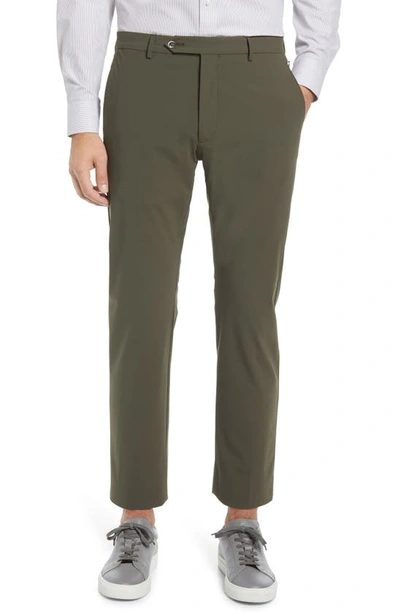 Shop Zanella Active Stretch Flat Front Pants In Olive
