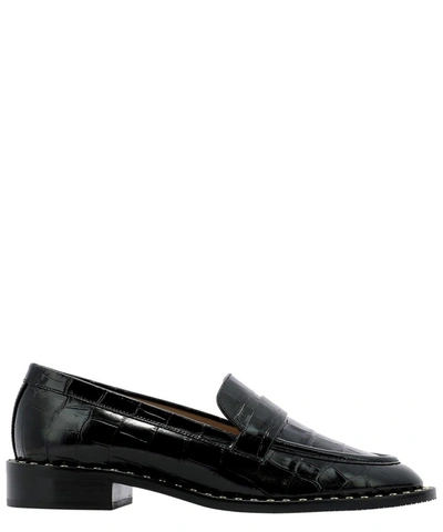 Shop Stuart Weitzman Palmer Embossed Loafers In Black