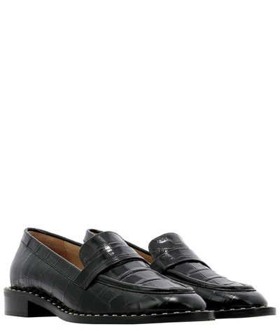 Shop Stuart Weitzman Palmer Embossed Loafers In Black