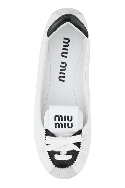 Shop Miu Miu Lace In White